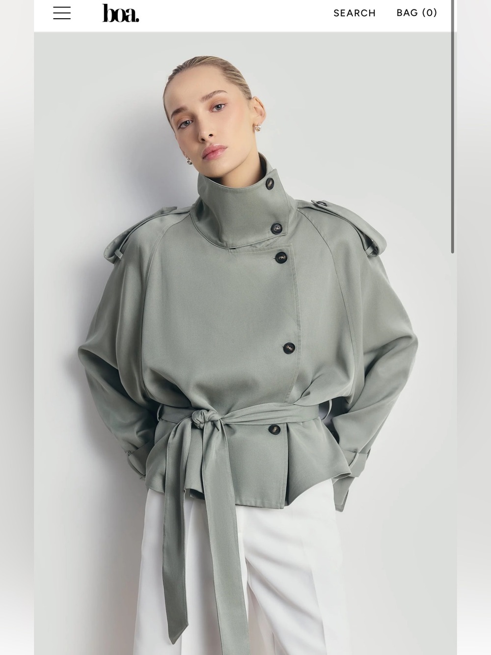 NEW! With tags
Boa sage cropped trench jacket - Picture 2 of 8